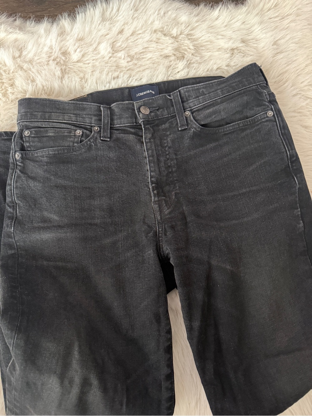 J. Crew Men’s Slim Straight Jeans in Washed Black